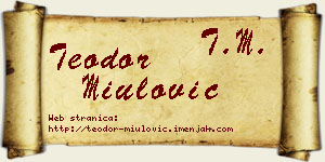 Teodor Miulović vizit kartica